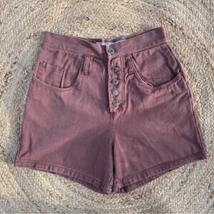 Vtg Cotton Express Women’s 9/10 Cotton Shorts Button Fly High Rise